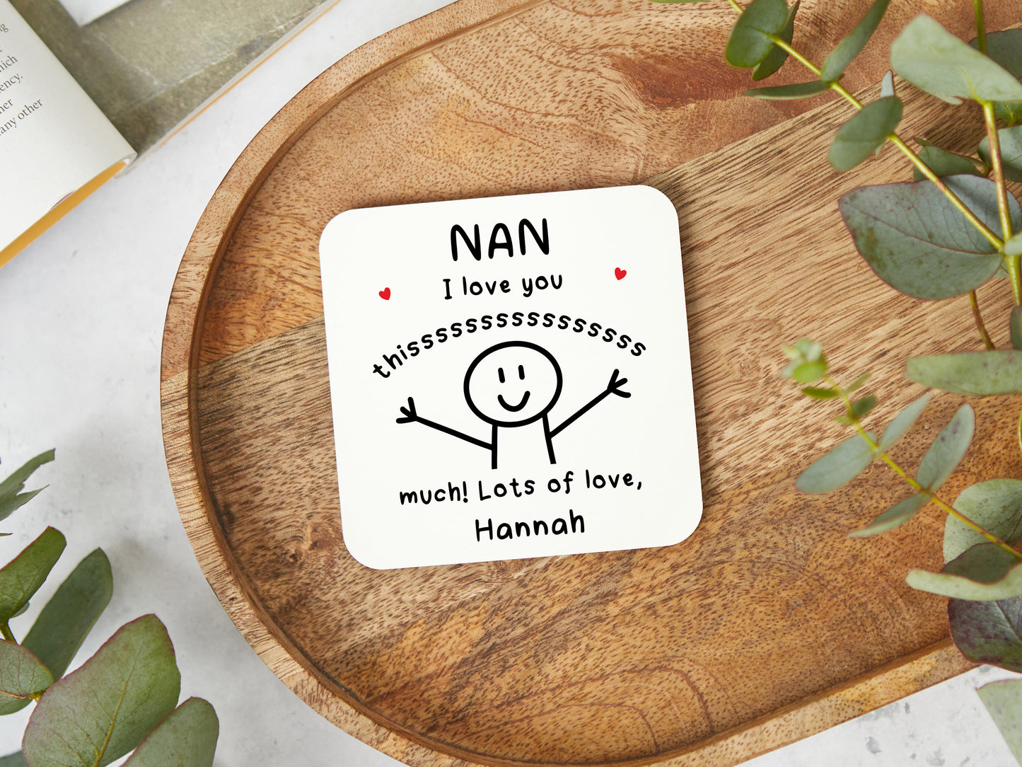 Personalised "Nan I Love You This Much" Coaster
