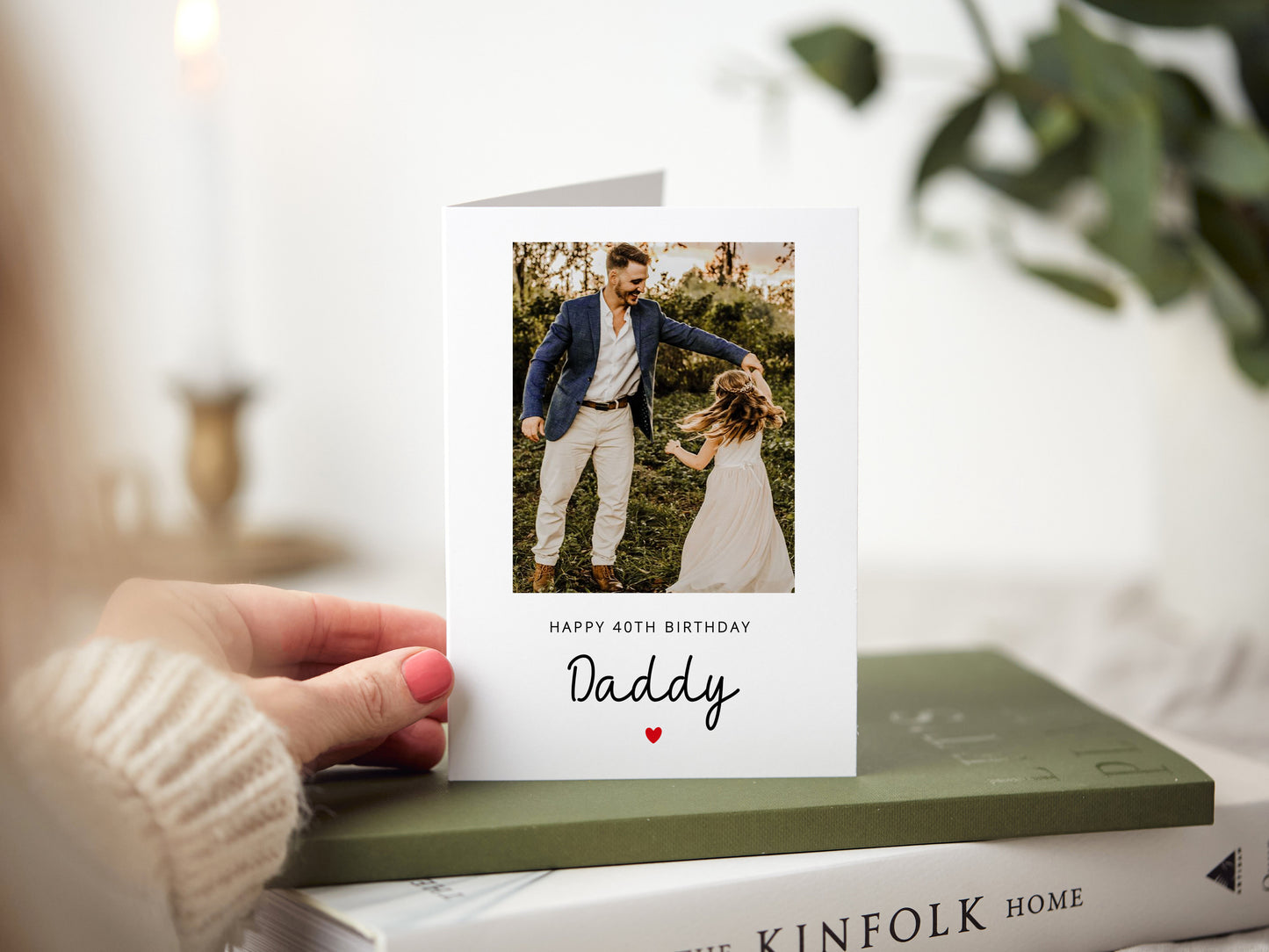 Birthday card which reads 'happy birthday daddy' and is personalised with a photo.