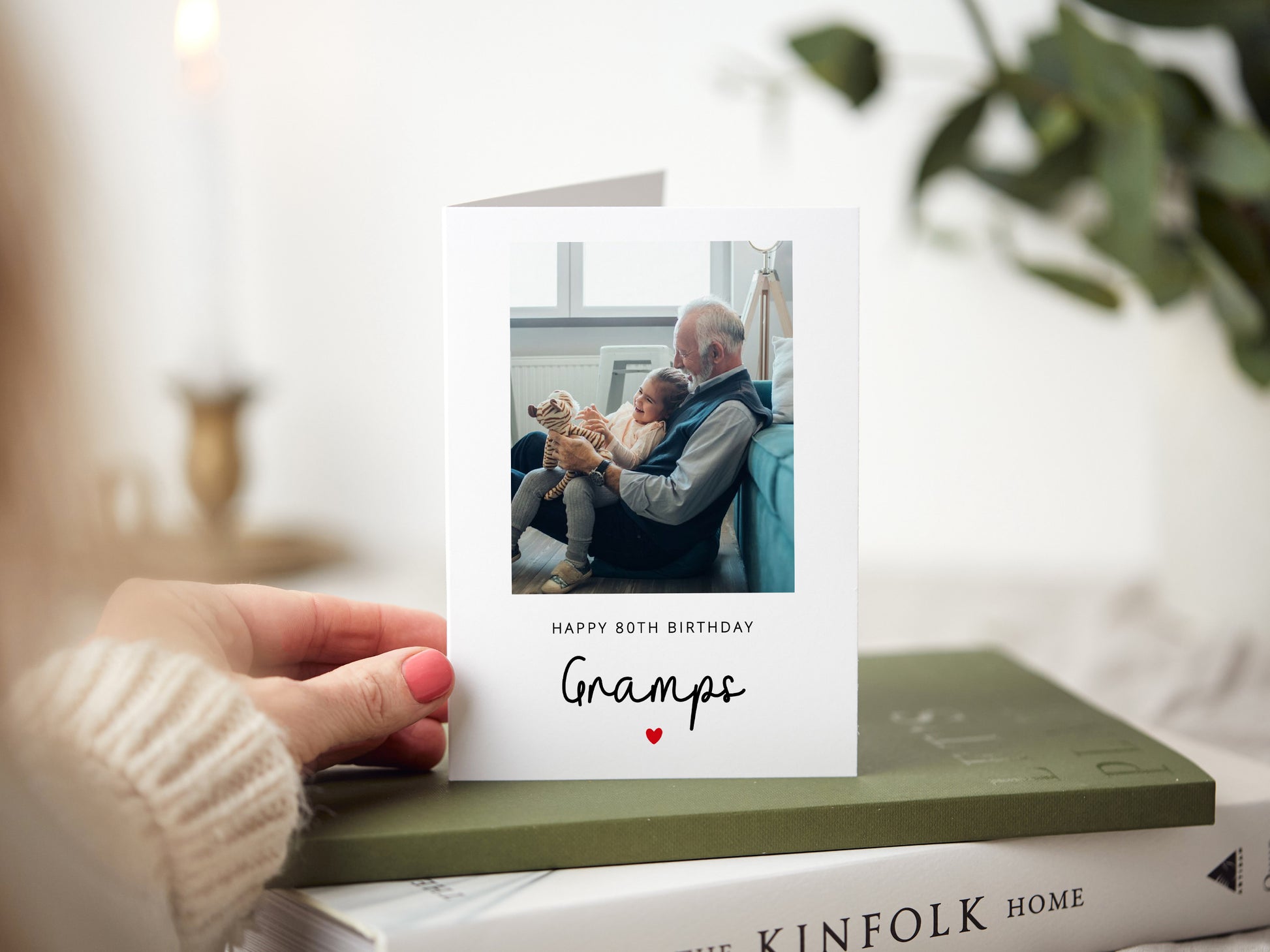 Gramps birthday card which reads 'happy birthday gramps' and is personalised with a photo.