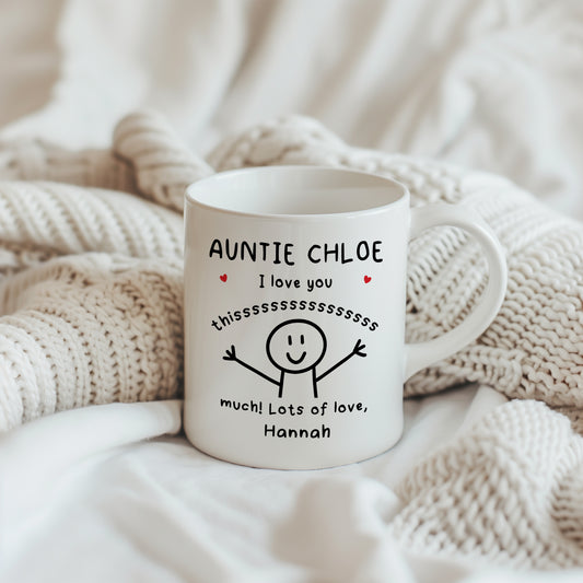 Personalised "Auntie I Love You This Much" Mug