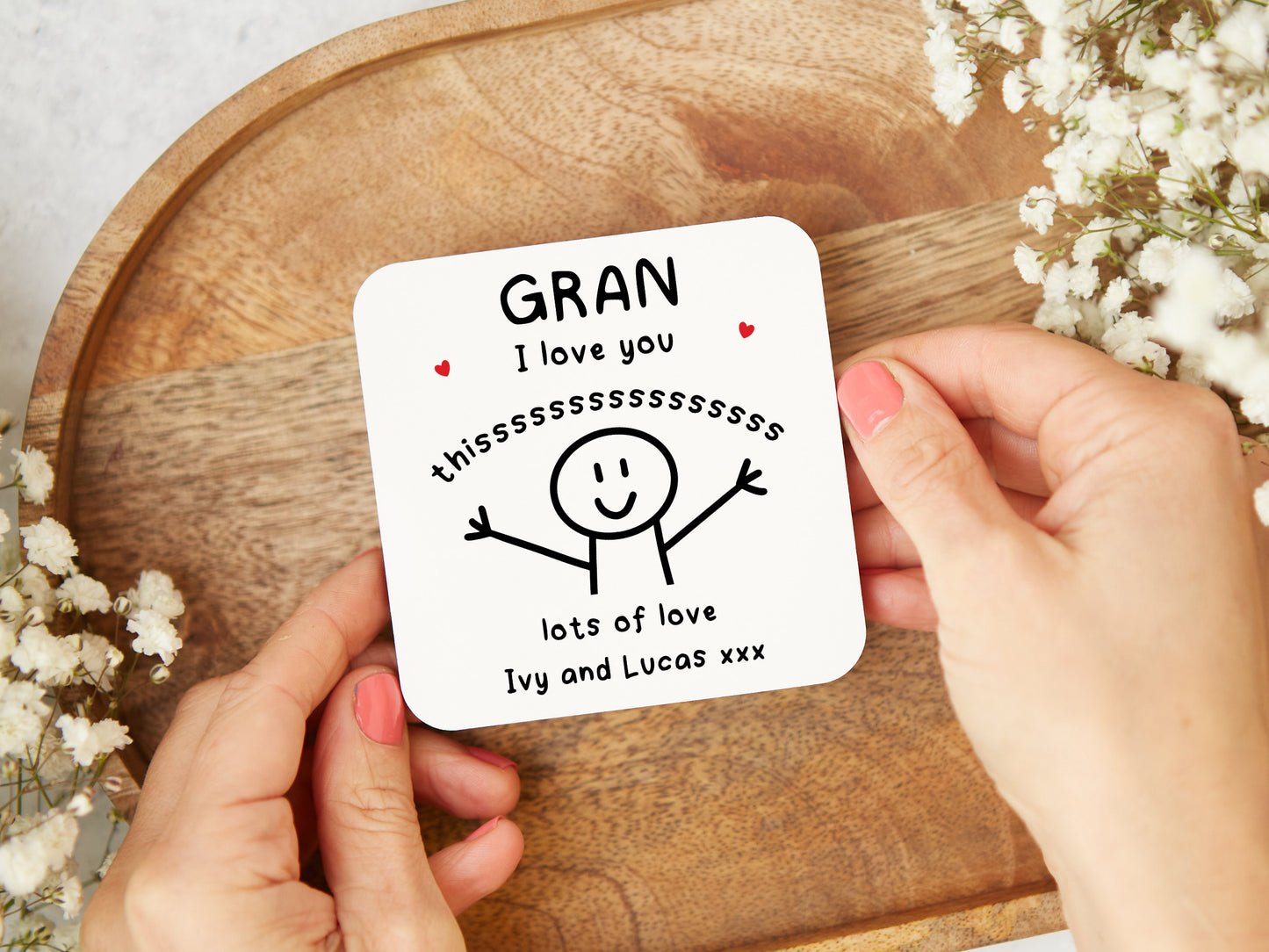 Personalised "Gran I Love You This Much" Coaster