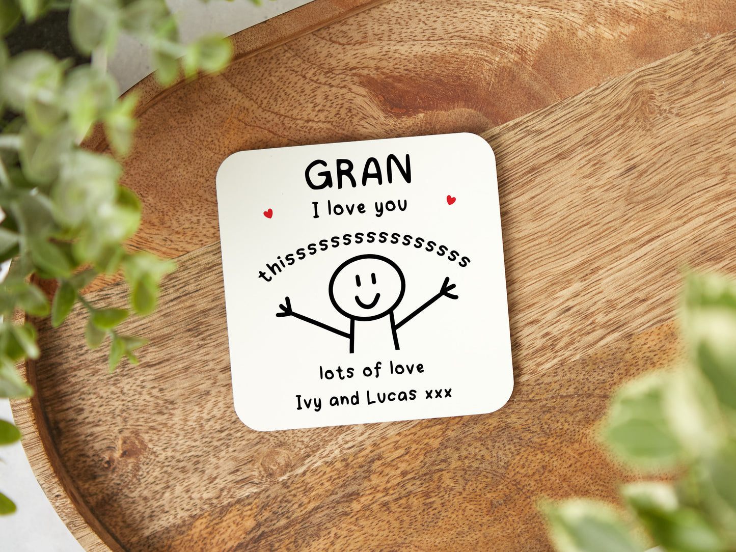 Personalised "Gran I Love You This Much" Coaster