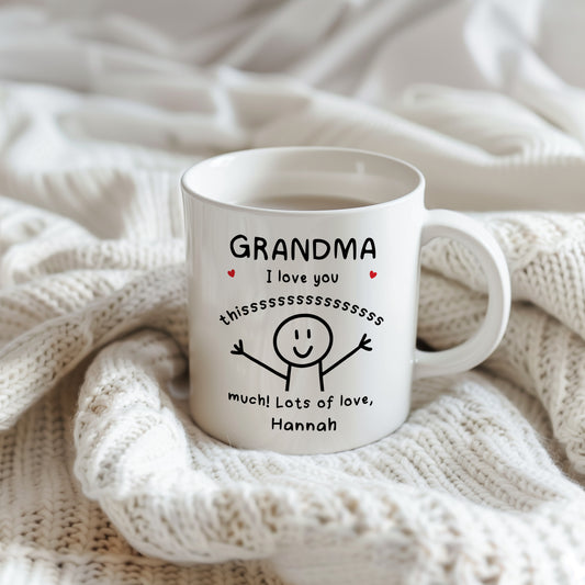 Personalised "Grandma I Love You This Much" Mug