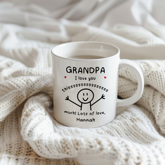 Personalised "Grandpa I Love You This Much" Mug