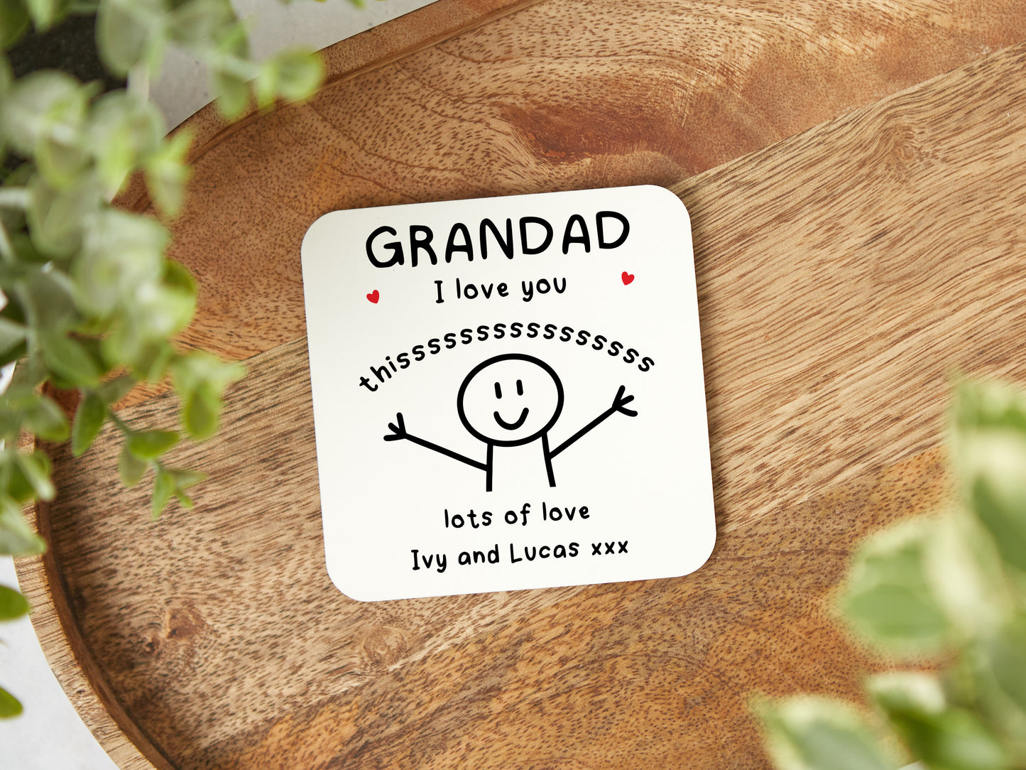 Personalised "Grandad I Love You This Much" Coaster