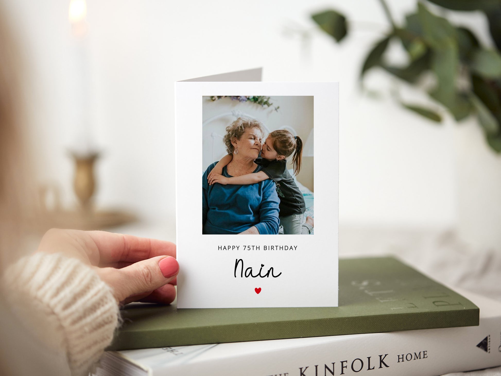 Nain birthday card which reads 'happy birthday nain', personalised with a photo.