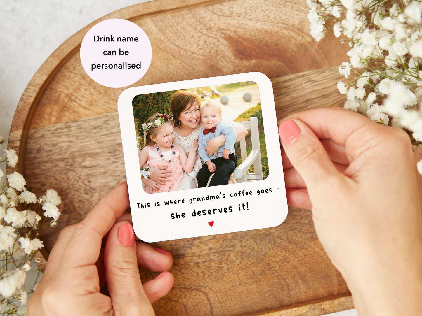 Personalised "This Is Where Grandma's Coffee Goes" Coaster