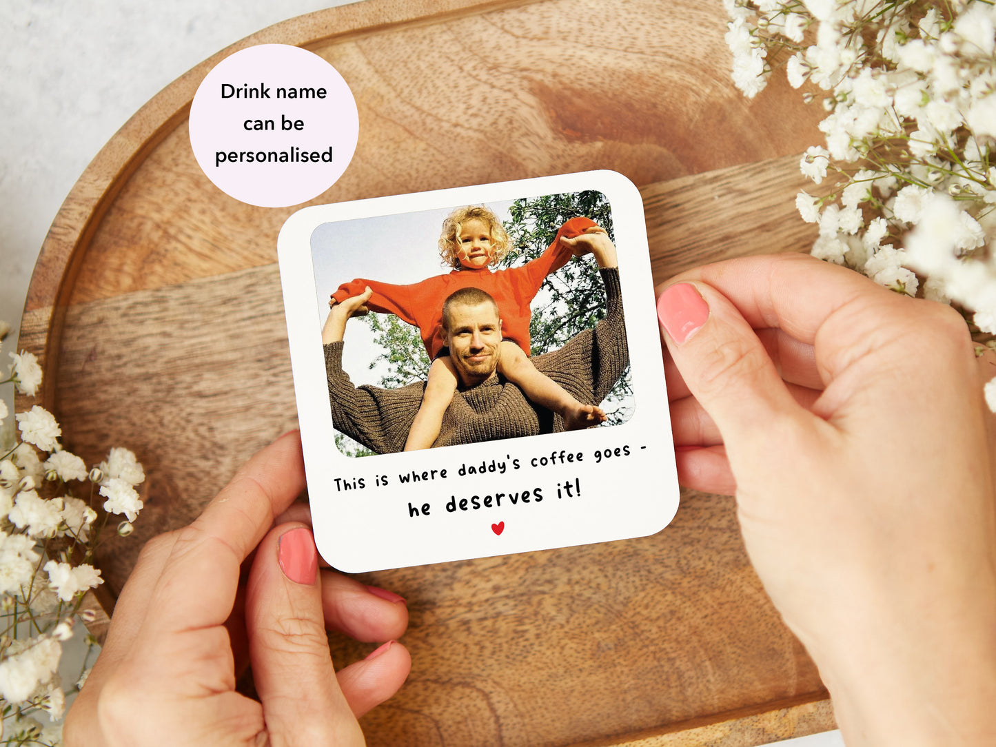 Personalised "This Is Where Daddy's Coffee Goes" Coaster