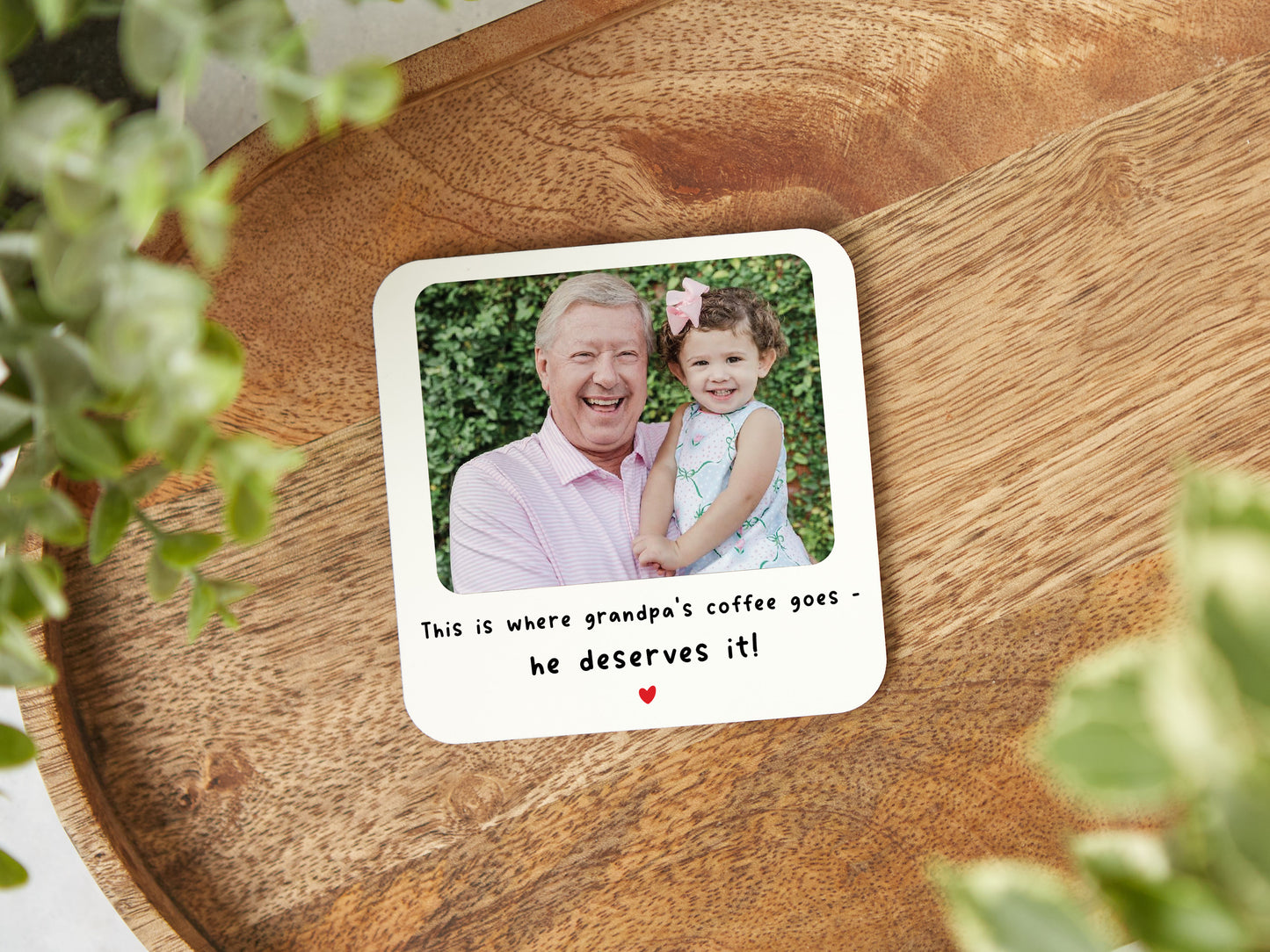 Personalised "This Is Where Grandpa's Coffee Goes" Coaster